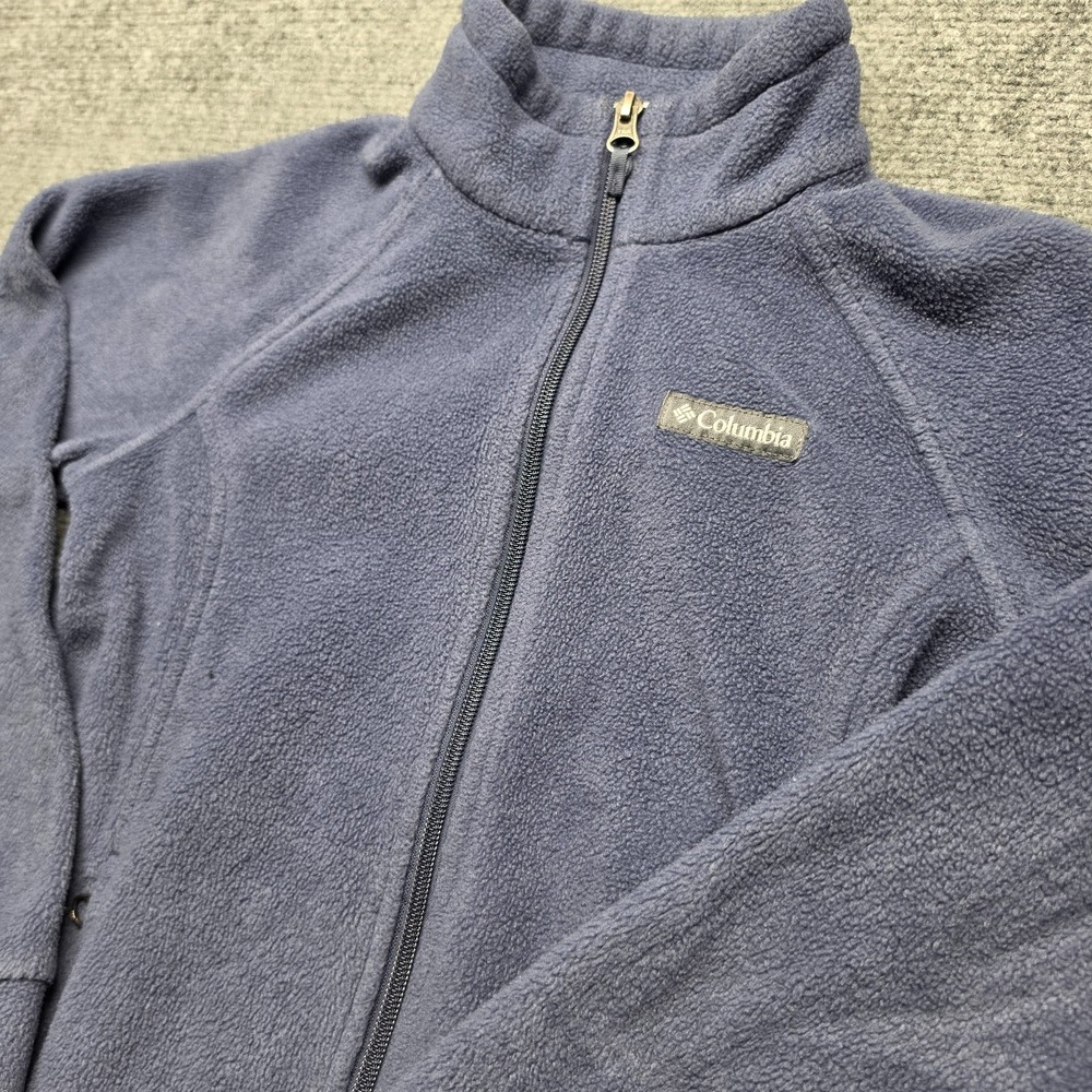 Columbia Girls Fleece Jacket Medium 10/12 Full Zip Blue Slate Benton Springs